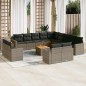 vidaXL 14-tlg. Garten-Sofagarnitur mit Kissen Grau Poly Rattan vidaXL 14-tlg. Garten-Sofagarnitur mit Kissen Grau Poly Rattan