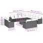 vidaXL 14-tlg. Garten-Sofagarnitur mit Kissen Grau Poly Rattan vidaXL 14-tlg. Garten-Sofagarnitur mit Kissen Grau Poly Rattan