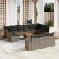 vidaXL 14-tlg. Garten-Sofagarnitur mit Kissen Grau Poly Rattan vidaXL 14-tlg. Garten-Sofagarnitur mit Kissen Grau Poly Rattan