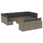vidaXL 14-tlg. Garten-Sofagarnitur mit Kissen Grau Poly Rattan vidaXL 14-tlg. Garten-Sofagarnitur mit Kissen Grau Poly Rattan