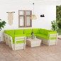9-tlg. Garten-Sofagarnitur aus Paletten mit Kissen Fichtenholz 9-tlg. Garten-Sofagarnitur aus Paletten mit Kissen Fichtenholz
