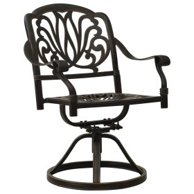 vidaXL Drehbare Gartenstühle 2 Stk. Aluminiumguss Bronzen  