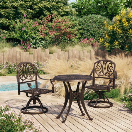 vidaXL 3-tlg. Bistro-Set Aluminiumguss Bronzen
