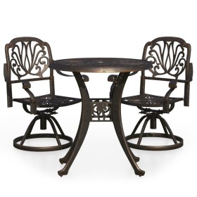 vidaXL 3-tlg. Bistro-Set Aluminiumguss Bronzen