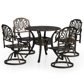 vidaXL 5-tlg. Bistro-Set Aluminiumguss Bronzen