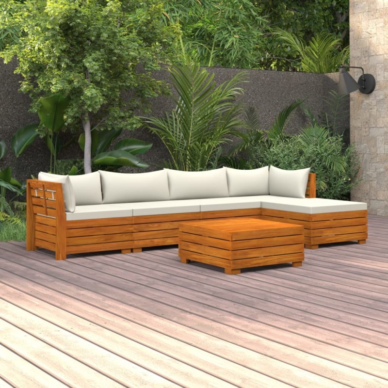 vidaXL 6-tlg. Garten-Lounge-Set mit Kissen Massivholz Akazie vidaXL 6-tlg. Garten-Lounge-Set mit Kissen Massivholz Akazie