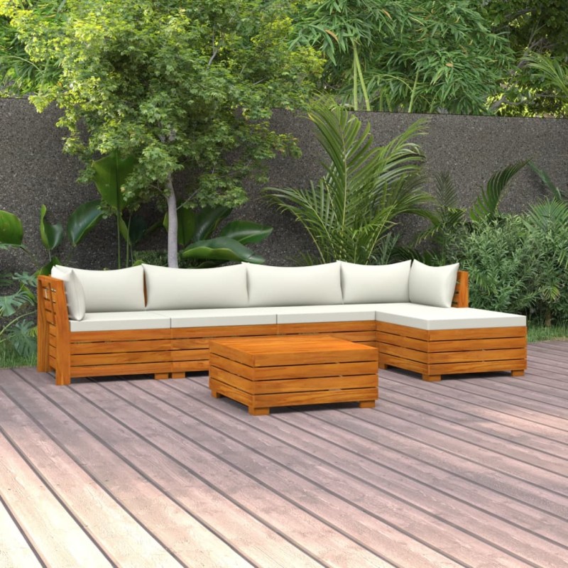 vidaXL 6-tlg. Garten-Lounge-Set mit Kissen Massivholz Akazie vidaXL 6-tlg. Garten-Lounge-Set mit Kissen Massivholz Akazie