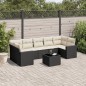 vidaXL 8-tlg. Garten-Sofagarnitur mit Kissen Schwarz Poly Rattan vidaXL 8-tlg. Garten-Sofagarnitur mit Kissen Schwarz Poly Rattan