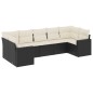 vidaXL 7-tlg. Garten-Sofagarnitur mit Kissen Schwarz Poly Rattan vidaXL 7-tlg. Garten-Sofagarnitur mit Kissen Schwarz Poly Rattan