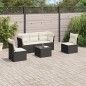 vidaXL 6-tlg. Garten-Sofagarnitur mit Kissen Schwarz Poly Rattan vidaXL 6-tlg. Garten-Sofagarnitur mit Kissen Schwarz Poly Rattan