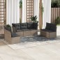 vidaXL 7-tlg. Garten-Sofagarnitur mit Kissen Grau Poly Rattan vidaXL 7-tlg. Garten-Sofagarnitur mit Kissen Grau Poly Rattan