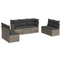 vidaXL 7-tlg. Garten-Sofagarnitur mit Kissen Grau Poly Rattan vidaXL 7-tlg. Garten-Sofagarnitur mit Kissen Grau Poly Rattan