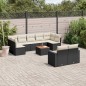 vidaXL 10-tlg. Garten-Sofagarnitur mit Kissen Schwarz Poly Rattan vidaXL 10-tlg. Garten-Sofagarnitur mit Kissen Schwarz Poly Rattan