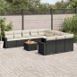 vidaXL 12-tlg. Garten-Sofagarnitur mit Kissen Schwarz Poly Rattan vidaXL 12-tlg. Garten-Sofagarnitur mit Kissen Schwarz Poly Rattan