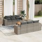 vidaXL 7-tlg. Garten-Sofagarnitur mit Kissen Grau Poly Rattan vidaXL 7-tlg. Garten-Sofagarnitur mit Kissen Grau Poly Rattan