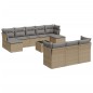 vidaXL 10-tlg. Garten-Sofagarnitur mit Kissen Beige Poly Rattan vidaXL 10-tlg. Garten-Sofagarnitur mit Kissen Beige Poly Rattan