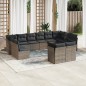 vidaXL 12-tlg. Garten-Sofagarnitur mit Kissen Grau Poly Rattan vidaXL 12-tlg. Garten-Sofagarnitur mit Kissen Grau Poly Rattan