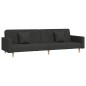 vidaXL Schlafsofa 2-Sitzer mit 2 Kissen Schwarz Stoff vidaXL Schlafsofa 2-Sitzer mit 2 Kissen Schwarz Stoff
