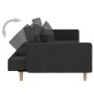vidaXL Schlafsofa 2-Sitzer mit 2 Kissen Schwarz Stoff vidaXL Schlafsofa 2-Sitzer mit 2 Kissen Schwarz Stoff