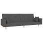 vidaXL Schlafsofa 2-Sitzer mit 2 Kissen Dunkelgrau Stoff vidaXL Schlafsofa 2-Sitzer mit 2 Kissen Dunkelgrau Stoff