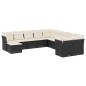 vidaXL 11-tlg. Garten-Sofagarnitur mit Kissen Schwarz Poly Rattan vidaXL 11-tlg. Garten-Sofagarnitur mit Kissen Schwarz Poly Rattan