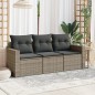 vidaXL 3-tlg. Garten-Sofagarnitur mit Kissen Grau Poly Rattan vidaXL 3-tlg. Garten-Sofagarnitur mit Kissen Grau Poly Rattan