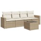 vidaXL 5-tlg. Garten-Sofagarnitur mit Kissen Beige Poly Rattan vidaXL 5-tlg. Garten-Sofagarnitur mit Kissen Beige Poly Rattan