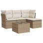 vidaXL 5-tlg. Garten-Sofagarnitur mit Kissen Beige Poly Rattan vidaXL 5-tlg. Garten-Sofagarnitur mit Kissen Beige Poly Rattan