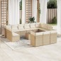 vidaXL 14-tlg. Garten-Sofagarnitur mit Kissen Beige Poly Rattan vidaXL 14-tlg. Garten-Sofagarnitur mit Kissen Beige Poly Rattan