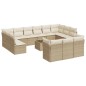 vidaXL 14-tlg. Garten-Sofagarnitur mit Kissen Beige Poly Rattan vidaXL 14-tlg. Garten-Sofagarnitur mit Kissen Beige Poly Rattan
