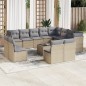 vidaXL 13-tlg. Garten-Sofagarnitur mit Kissen Beige Poly Rattan vidaXL 13-tlg. Garten-Sofagarnitur mit Kissen Beige Poly Rattan