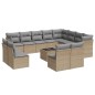 vidaXL 13-tlg. Garten-Sofagarnitur mit Kissen Beige Poly Rattan vidaXL 13-tlg. Garten-Sofagarnitur mit Kissen Beige Poly Rattan