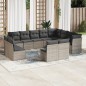 vidaXL 12-tlg. Garten-Sofagarnitur mit Kissen Grau Poly Rattan vidaXL 12-tlg. Garten-Sofagarnitur mit Kissen Grau Poly Rattan