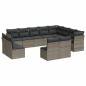vidaXL 12-tlg. Garten-Sofagarnitur mit Kissen Grau Poly Rattan vidaXL 12-tlg. Garten-Sofagarnitur mit Kissen Grau Poly Rattan