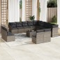 vidaXL 14-tlg. Garten-Sofagarnitur mit Kissen Grau Poly Rattan vidaXL 14-tlg. Garten-Sofagarnitur mit Kissen Grau Poly Rattan