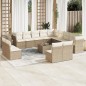 vidaXL 14-tlg. Garten-Sofagarnitur mit Kissen Beige Poly Rattan vidaXL 14-tlg. Garten-Sofagarnitur mit Kissen Beige Poly Rattan