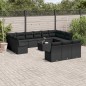 vidaXL 14-tlg. Garten-Sofagarnitur mit Kissen Schwarz Poly Rattan vidaXL 14-tlg. Garten-Sofagarnitur mit Kissen Schwarz Poly Rattan