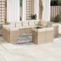 vidaXL 12-tlg. Garten-Sofagarnitur mit Kissen Beige Poly Rattan vidaXL 12-tlg. Garten-Sofagarnitur mit Kissen Beige Poly Rattan