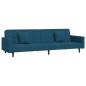 vidaXL Schlafsofa 2-Sitzer mit 2 Kissen Blau Samt vidaXL Schlafsofa 2-Sitzer mit 2 Kissen Blau Samt