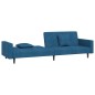 vidaXL Schlafsofa 2-Sitzer mit 2 Kissen Blau Samt vidaXL Schlafsofa 2-Sitzer mit 2 Kissen Blau Samt