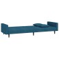vidaXL Schlafsofa 2-Sitzer mit 2 Kissen Blau Samt vidaXL Schlafsofa 2-Sitzer mit 2 Kissen Blau Samt