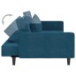vidaXL Schlafsofa 2-Sitzer mit 2 Kissen Blau Samt vidaXL Schlafsofa 2-Sitzer mit 2 Kissen Blau Samt