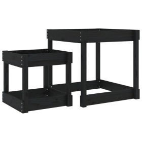 vidaXL Sand-Spieltische 2 Stk. Schwarz Massivholz Kiefer