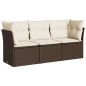 vidaXL 3-tlg. Garten-Sofagarnitur mit Kissen Braun Poly Rattan vidaXL 3-tlg. Garten-Sofagarnitur mit Kissen Braun Poly Rattan