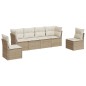 vidaXL 6-tlg. Garten-Sofagarnitur mit Kissen Beige Poly Rattan vidaXL 6-tlg. Garten-Sofagarnitur mit Kissen Beige Poly Rattan