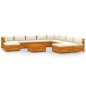 vidaXL 11-tlg. Garten-Lounge-Set mit Kissen Massivholz Akazie vidaXL 11-tlg. Garten-Lounge-Set mit Kissen Massivholz Akazie