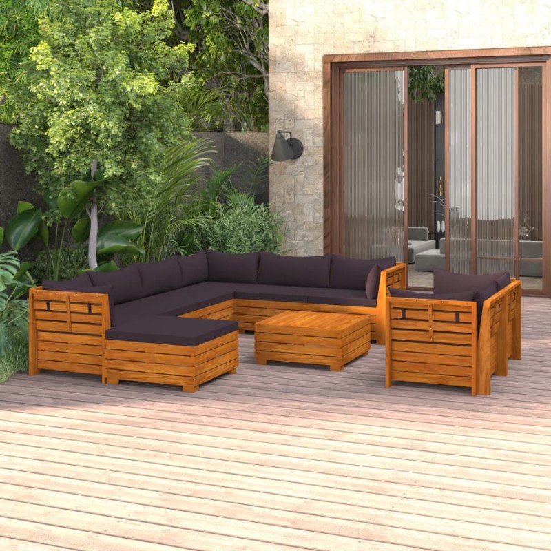 vidaXL 10-tlg. Garten-Lounge-Set mit Kissen Massivholz Akazie vidaXL 10-tlg. Garten-Lounge-Set mit Kissen Massivholz Akazie