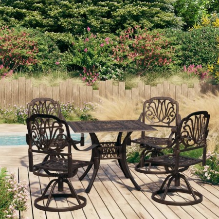 vidaXL 5-tlg. Bistro-Set Aluminiumguss Bronzen