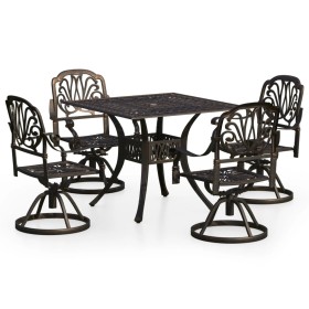 vidaXL 5-tlg. Bistro-Set Aluminiumguss Bronzen
