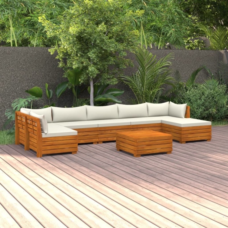 vidaXL 8-tlg. Garten-Lounge-Set mit Kissen Massivholz Akazie vidaXL 8-tlg. Garten-Lounge-Set mit Kissen Massivholz Akazie